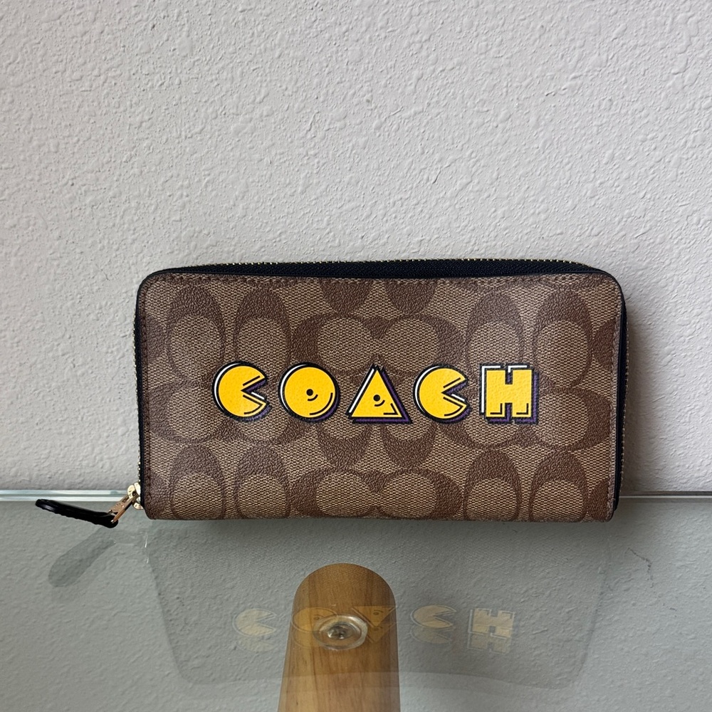 Coach Pac-Man Signature Zip-Around Wallet - Brand New with Tags